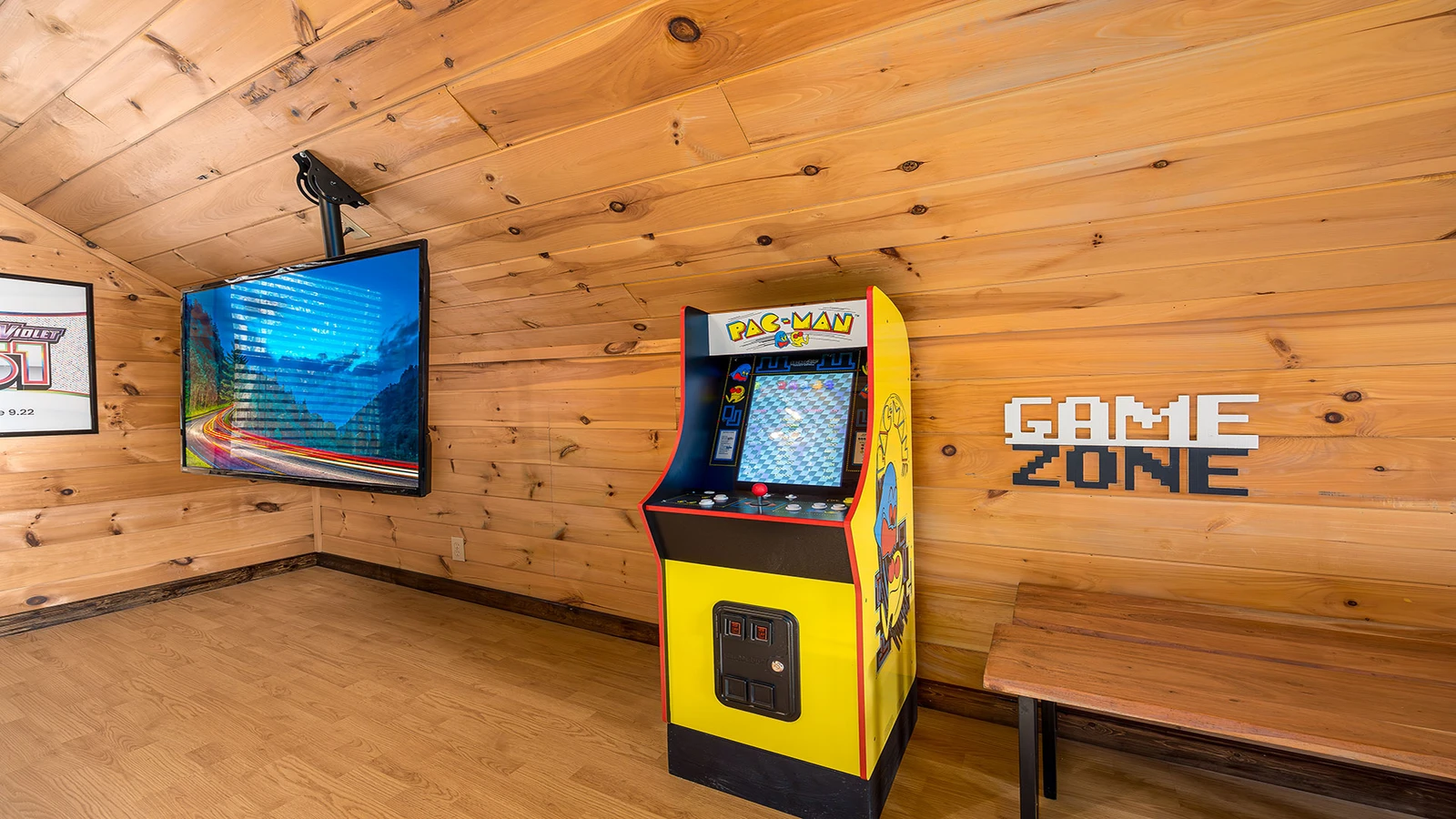 Upstairs bedroom-gameroom with big tv and more.