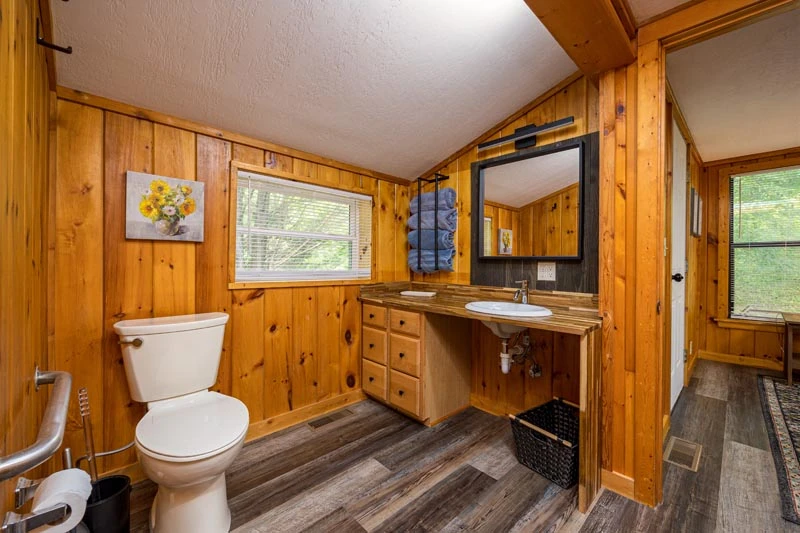 Cabin rental bath.