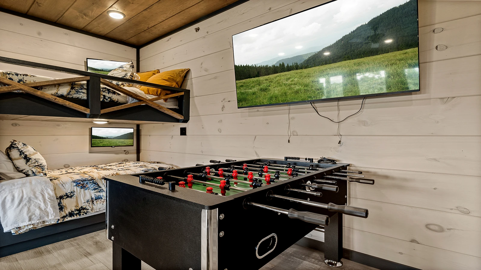 Foosball table in your Smoky Mountains cabin game room.