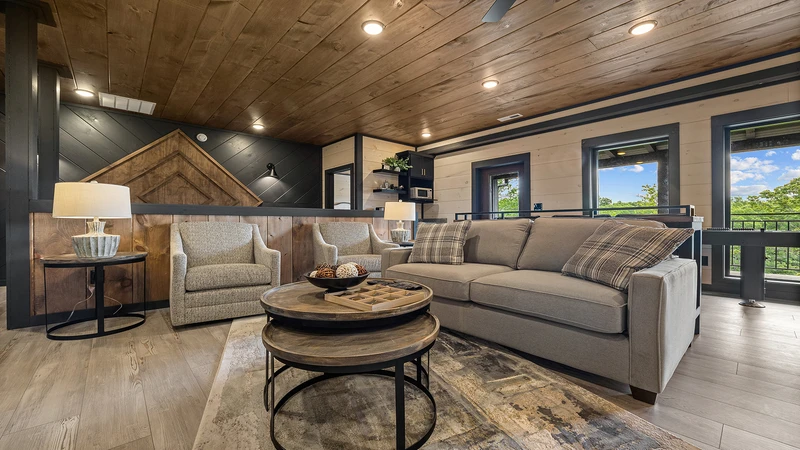 Another peak at your cabin's relaxing seating in the game room.