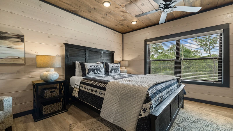Relax on the plush king sized pillows and mattress.