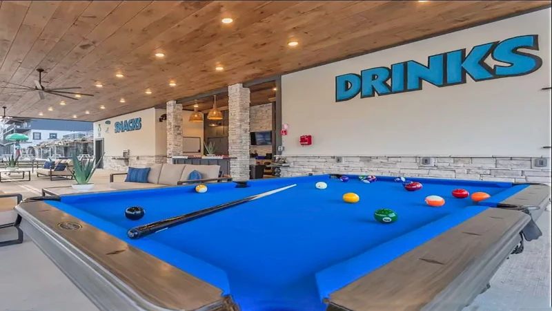 Pool table at Smith Creek Resort.