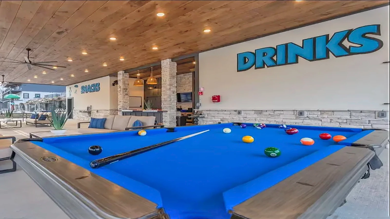 Pool table at Smith Creek Resort.