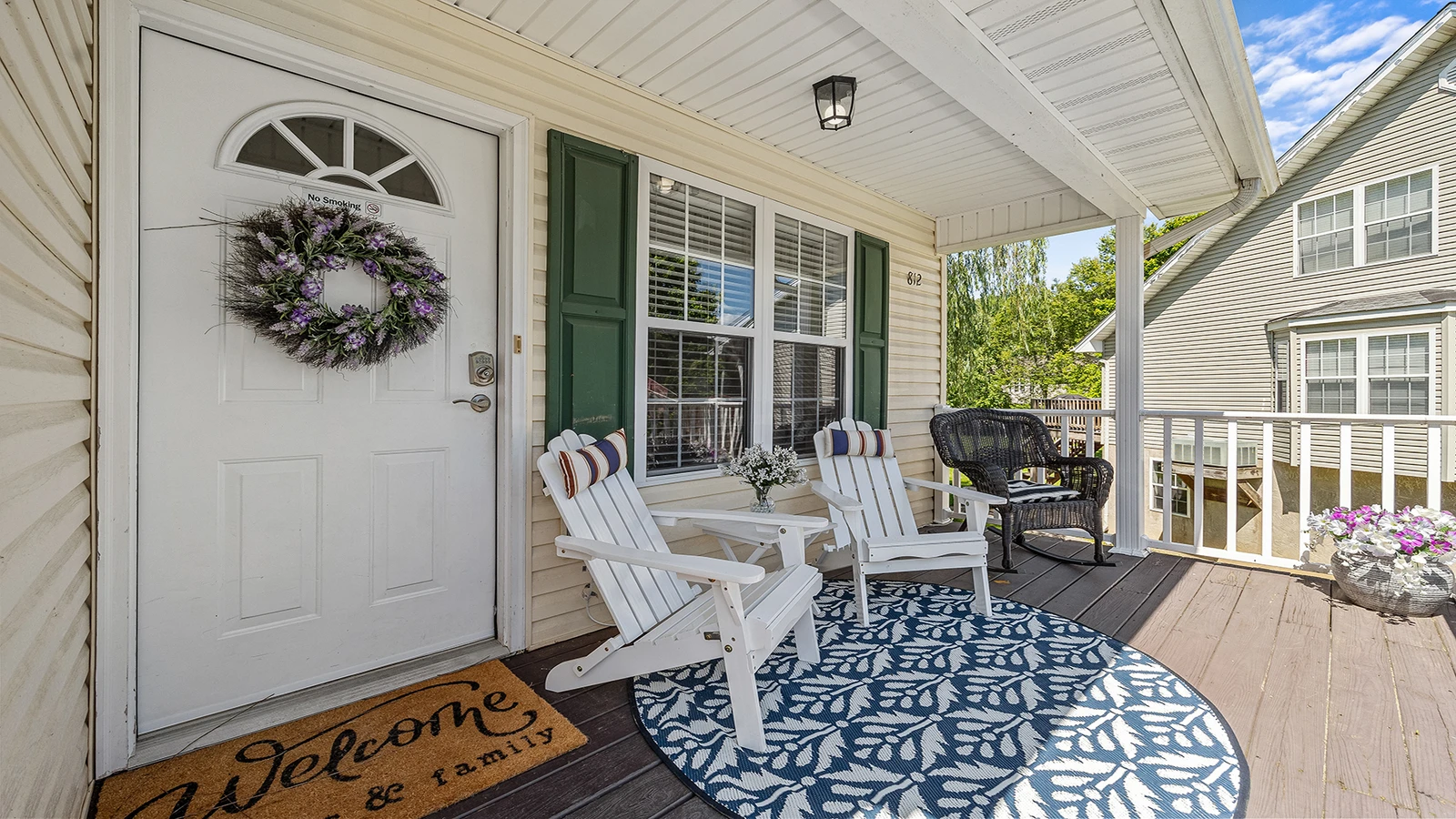 Front deck of your River Bend cottage in Pigeon Forge Tennessee.