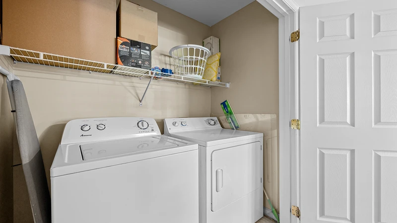 Washer dryer in your Pigeon Forge vacation lodging near the river.