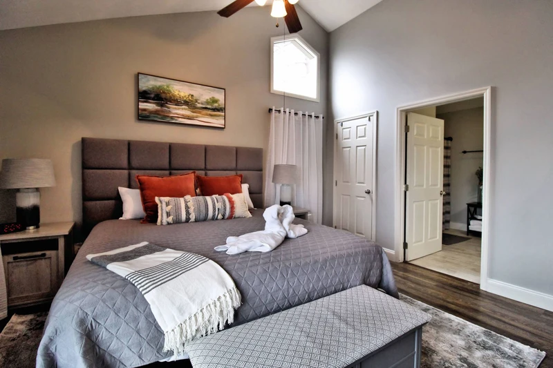 First bedroom with private bath.