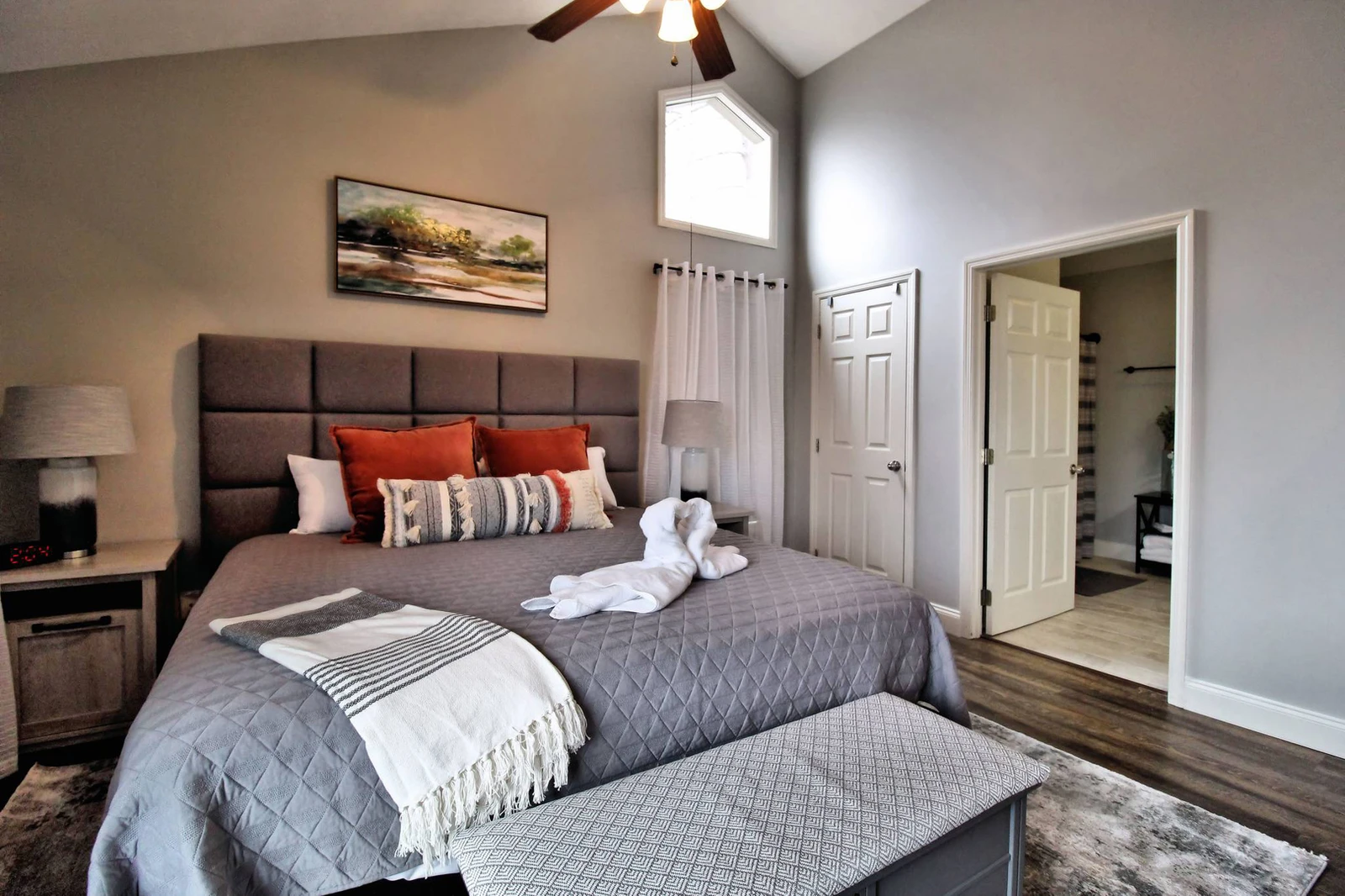 First bedroom with private bath.
