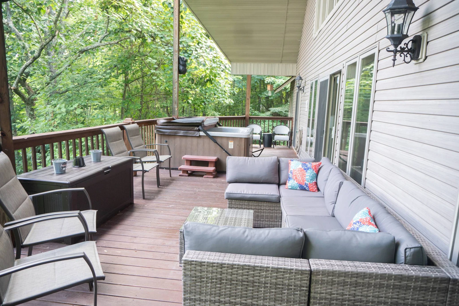 Your family can enjoy the great outdoors with plenty of deck seating.