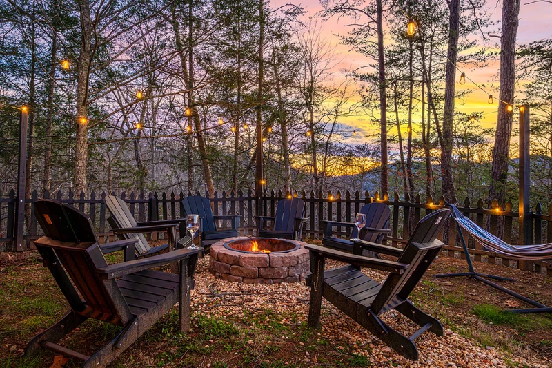 Take in heartwarming memories while relaxing by your cabin's firepit.  