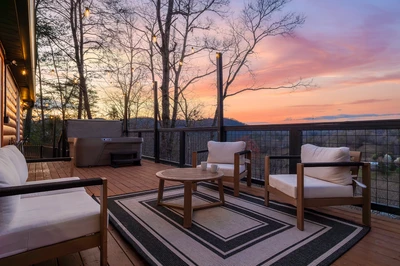 Find wonderful relaxing moments on your cabin's large deck.