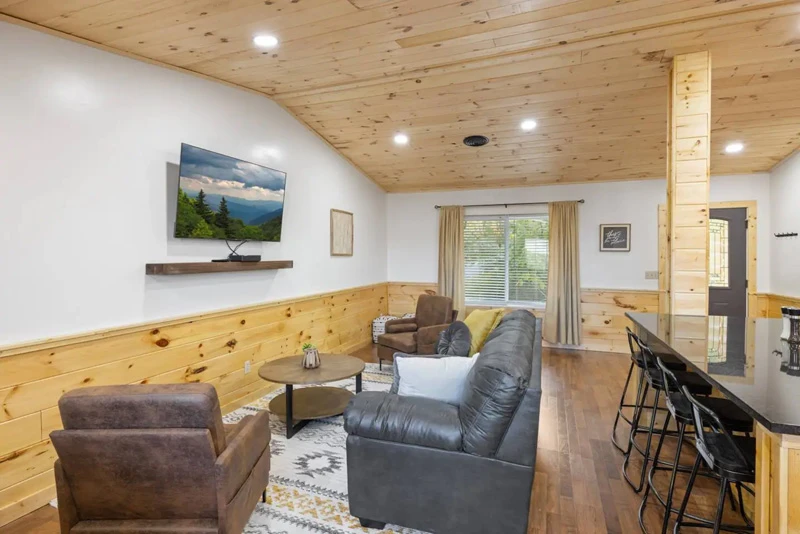 Surround sound attached to the cabin's living room ,