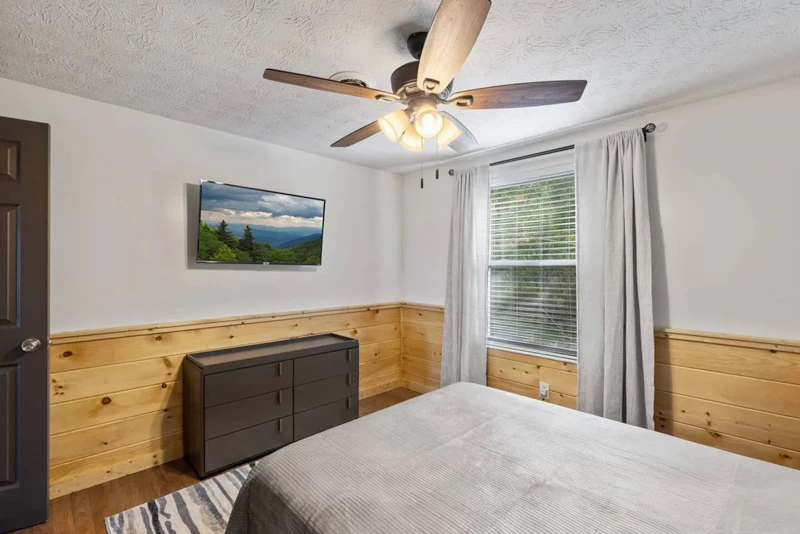 Large flat screen television in your cabin's bedroom.