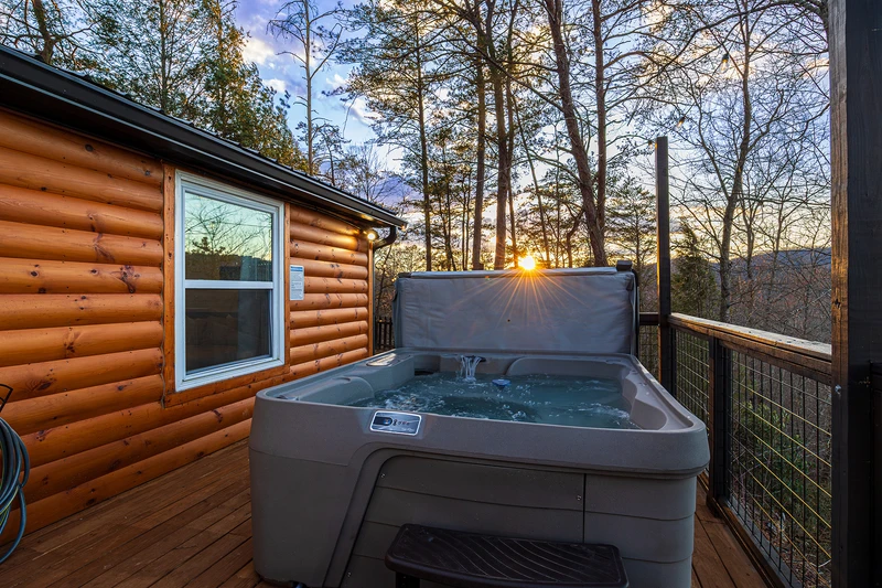 Such a romantic setting, your Tennessee hot tub at sunset. 