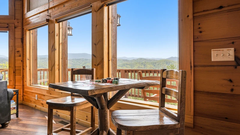 How about some card playing while taking in the mountain views.