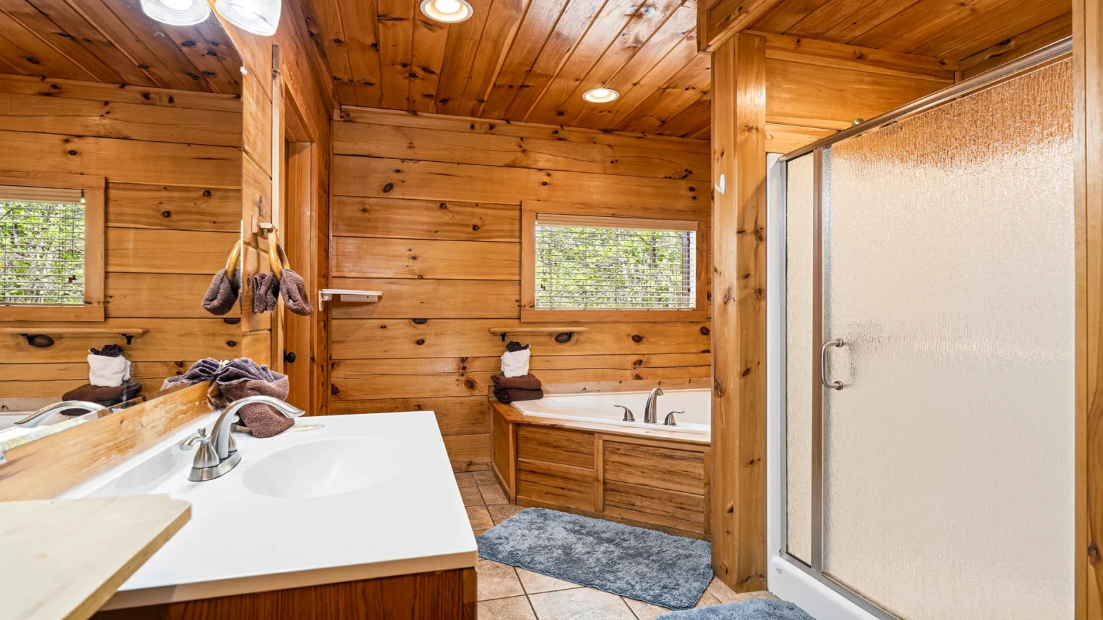Shower in your cabin's master bath.
