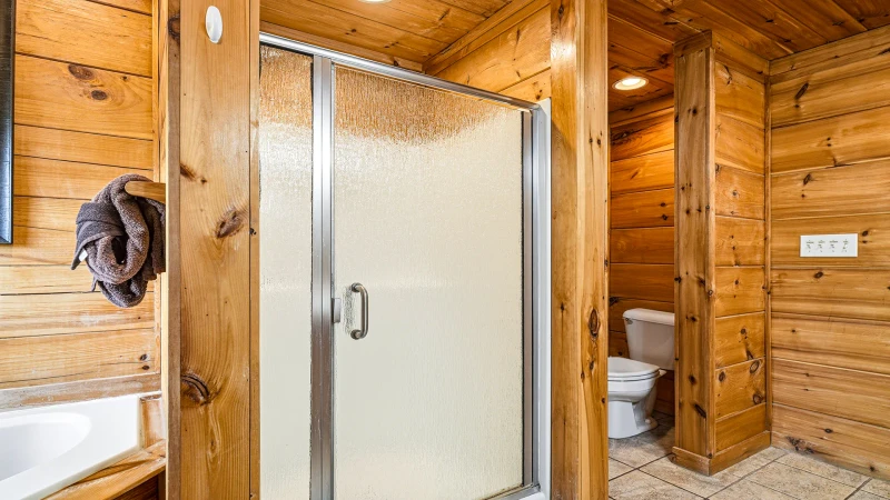 Easy to get ready for all the adventure in this master bath.