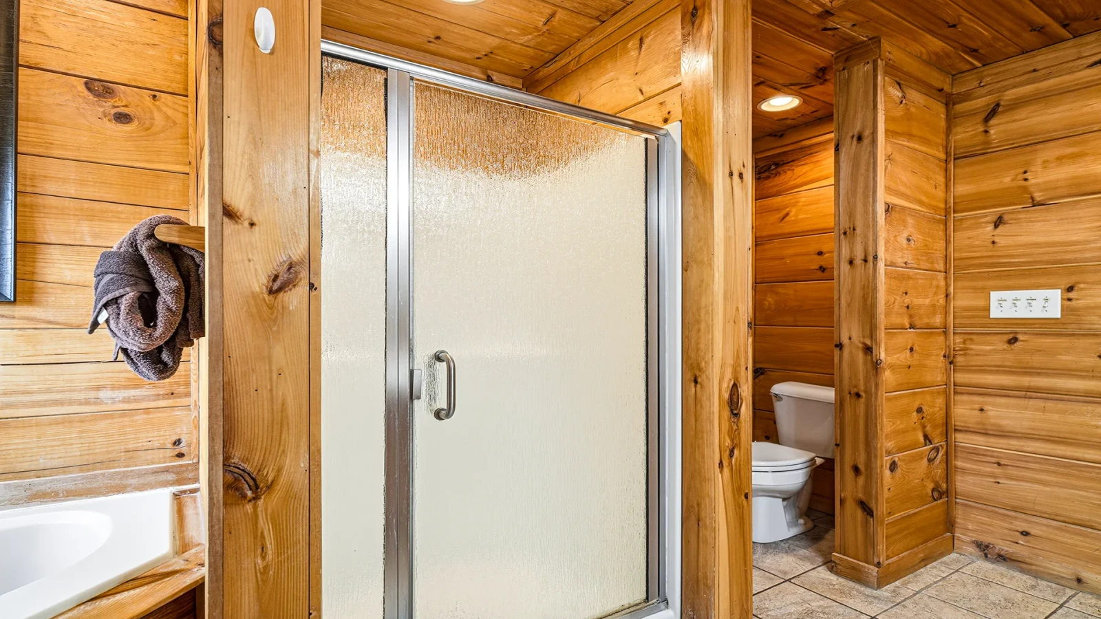 Easy to get ready for all the adventure in this master bath.