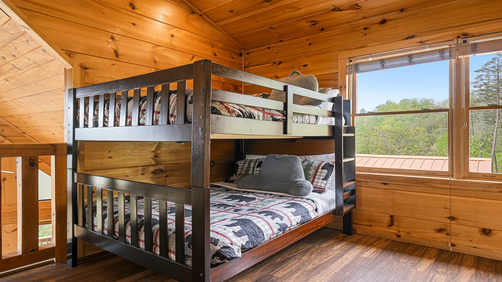 Full sized bunk beds in your cabin's loft.