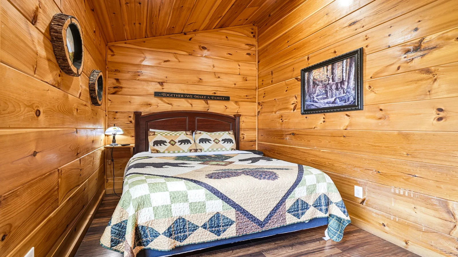 Queen bed in your thid bathroom.