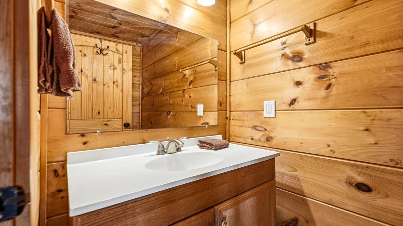 Plenty of bath space to prepare for Smoky Mountain adventures. 