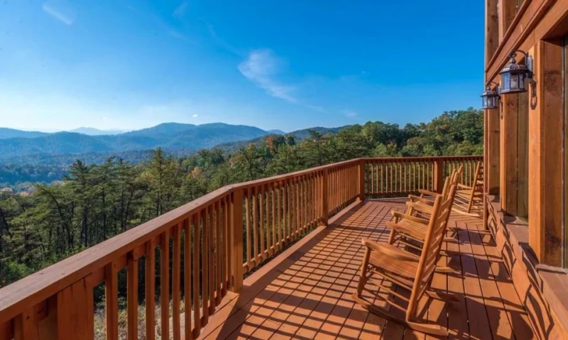 There are several rockers on the decks for the family to enjoy the views from.