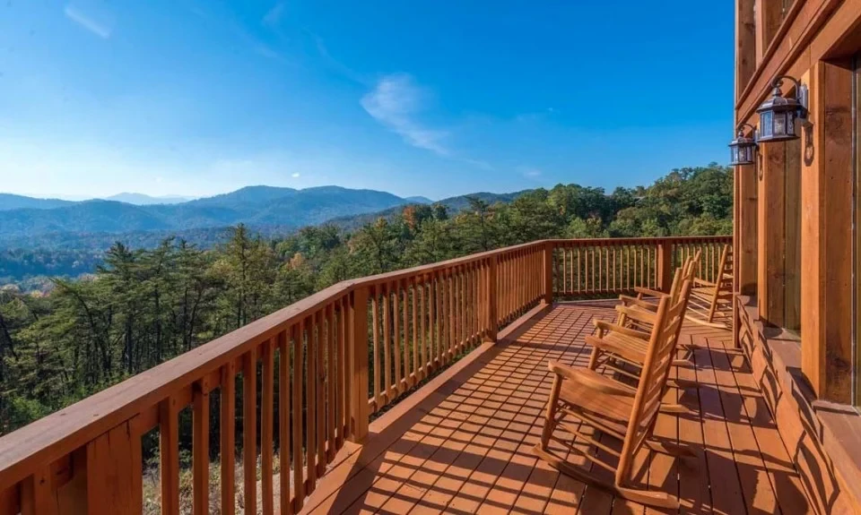 There are several rockers on the decks for the family to enjoy the views from.