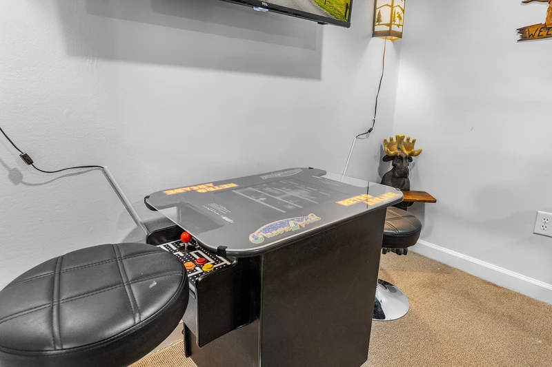 Gatlinburg condo's tabletop multi-game arcade.