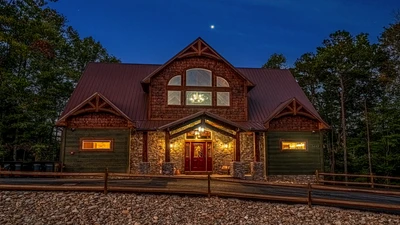 Waterfall Wanderland is a big luxurious cabin rental in the Smoky Mountains Pigeon Forge area.