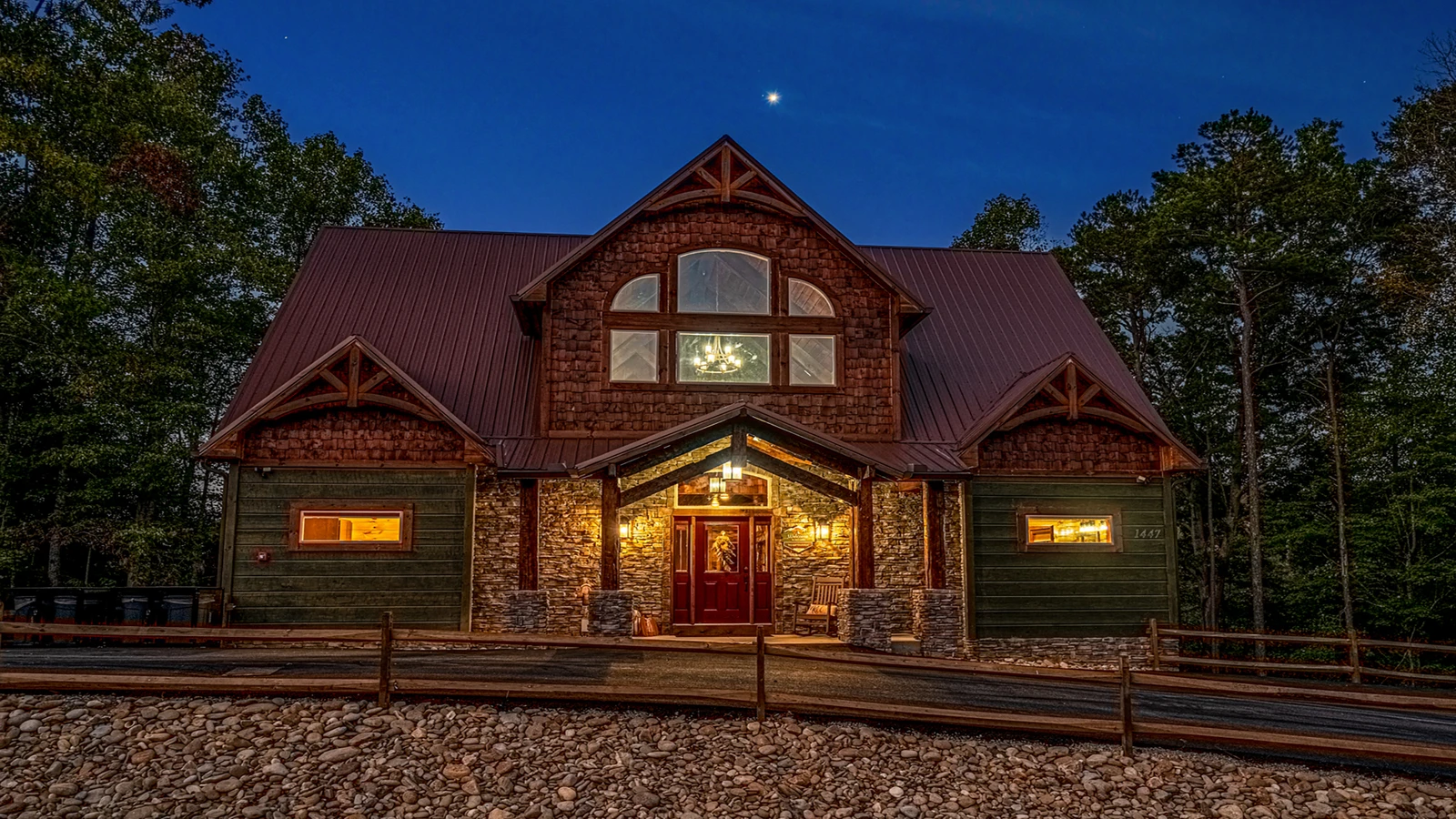 Waterfall Wanderland is a big luxurious cabin rental in the Smoky Mountains Pigeon Forge area.