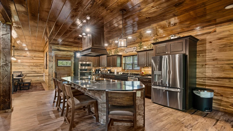 Fixing those holiday meals is made easy in this extravagant fully equipped kitchen. 