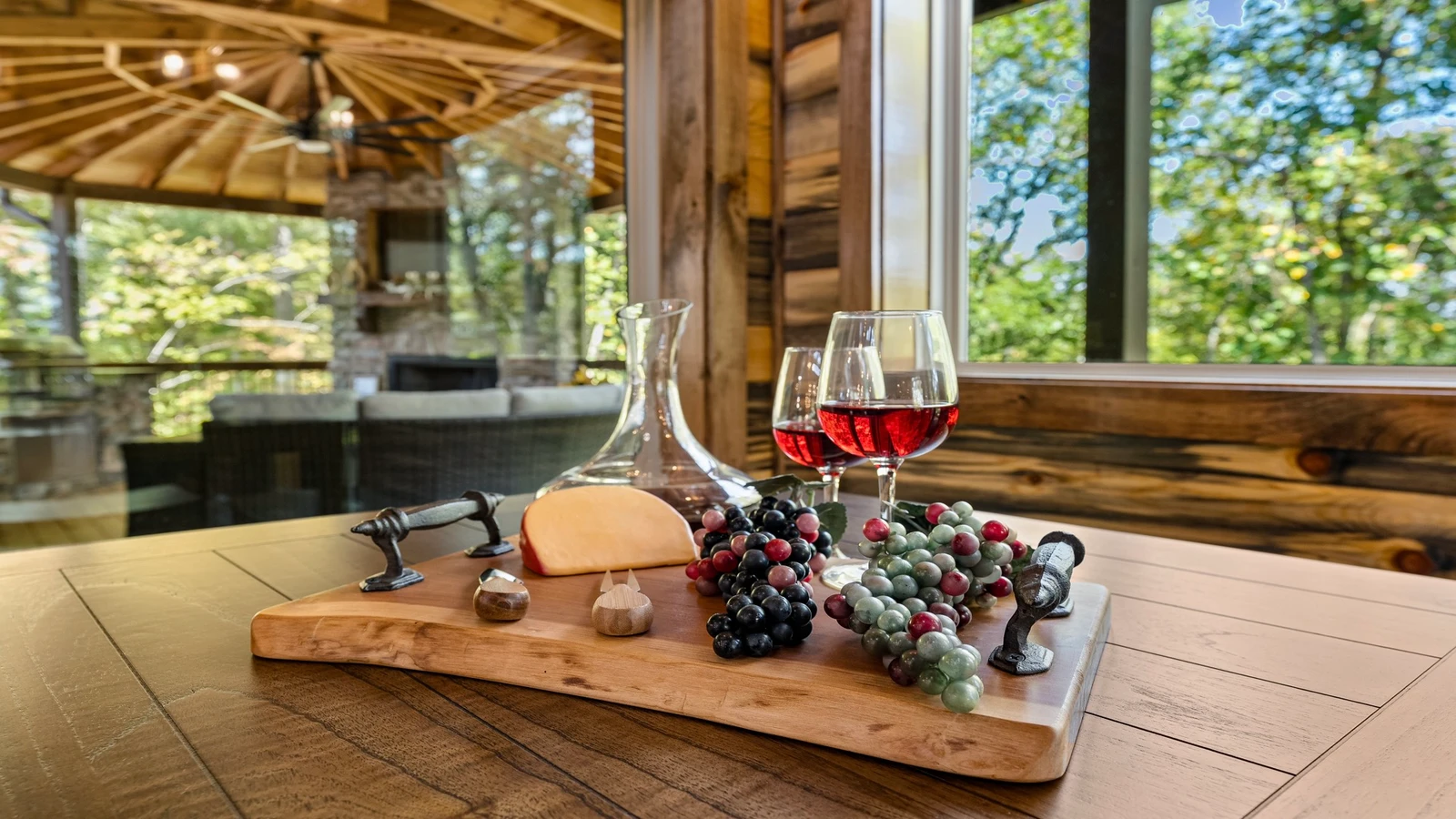 Your cabin in the Smokies is filled with inviting decore.
