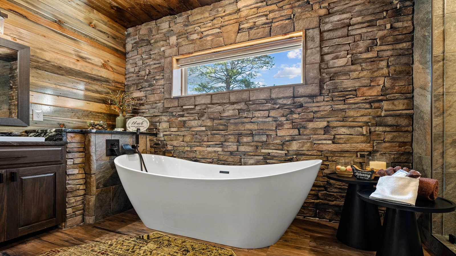 Lay back and soak in this beautiful antique tub replica.