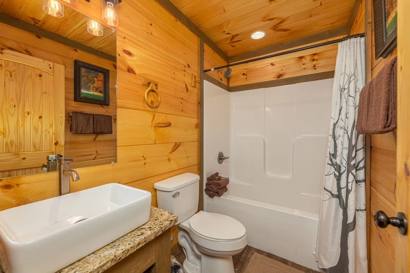 Bunk bedroom with full bath.