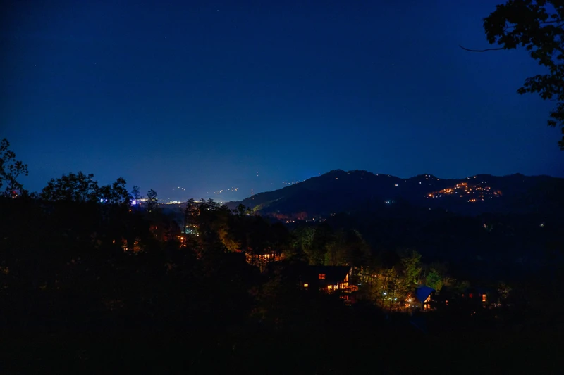 Check out the beautiful skies as dusk settles over your rental cabin in the Smokies.