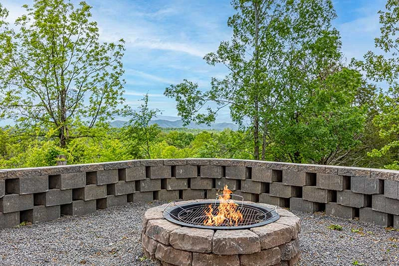 Daytime roasting fun around the fire pit.