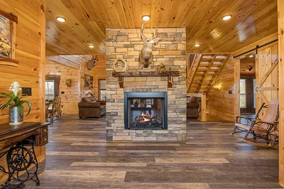 Step into this cabin's luxurious entry way.