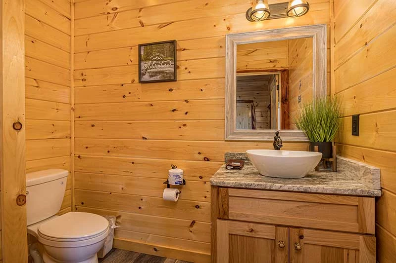 The cabin's half-bath on the main floor.