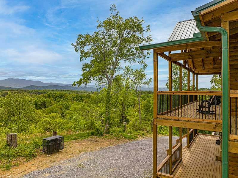Side porch views of the Smoky Mountains.