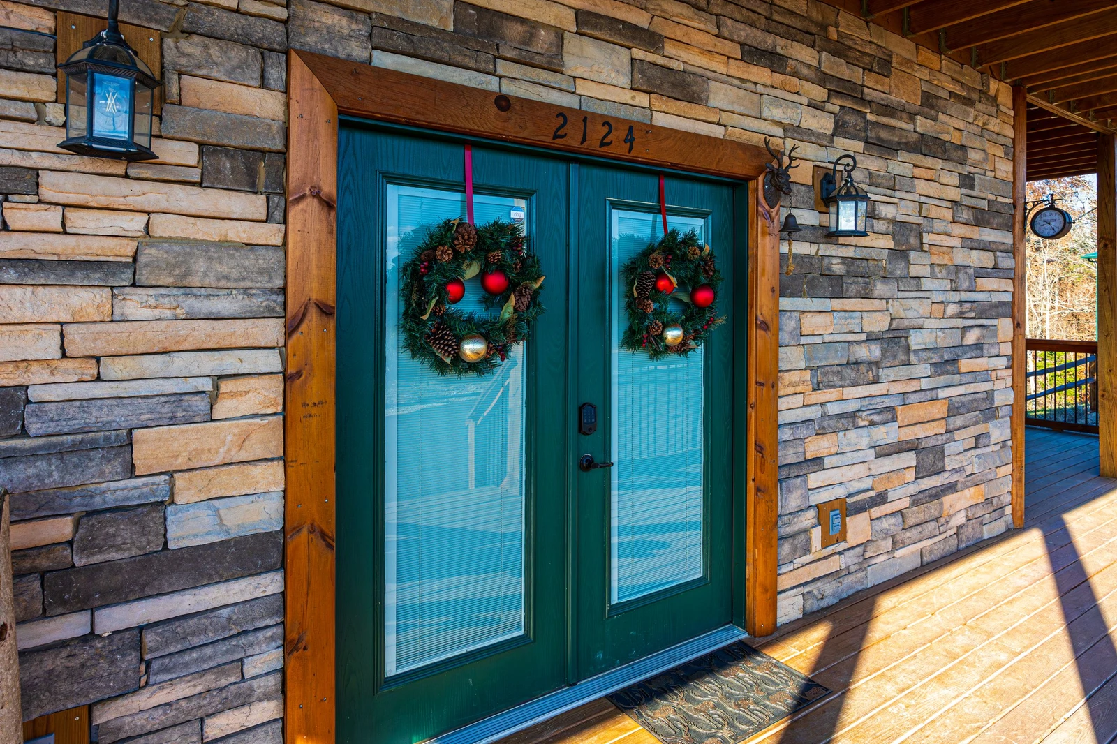 Christmas reefs on your cabin's doors.