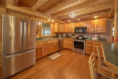 Fully equipped kitchen at your rental cabin in the Smokies.