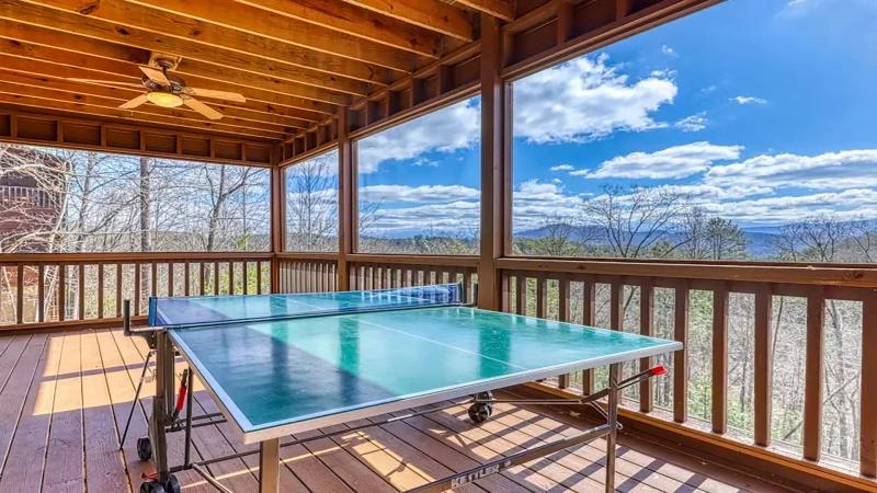 Take in unforgettable mountain views from the spacious back deck.