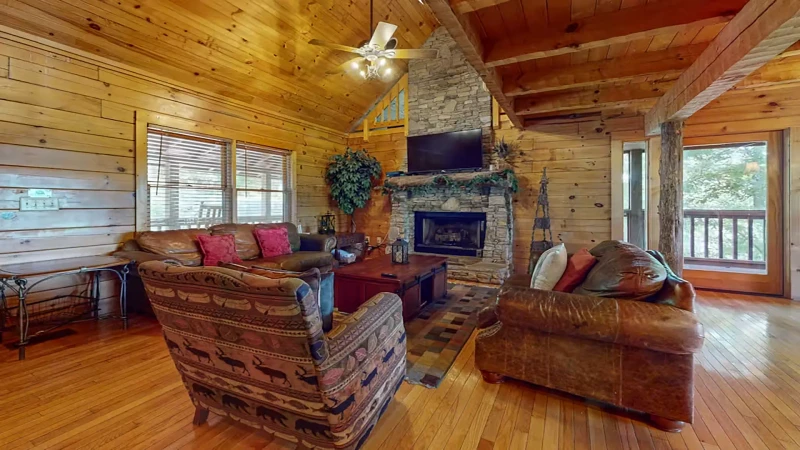 Gather around the cozy gas fireplace after a day of adventure.