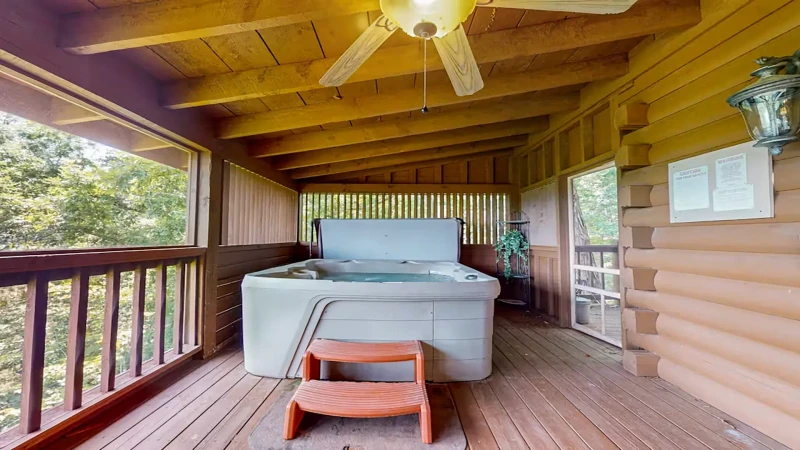 Relax in the private hot tub while overlooking the beautiful Smokies.