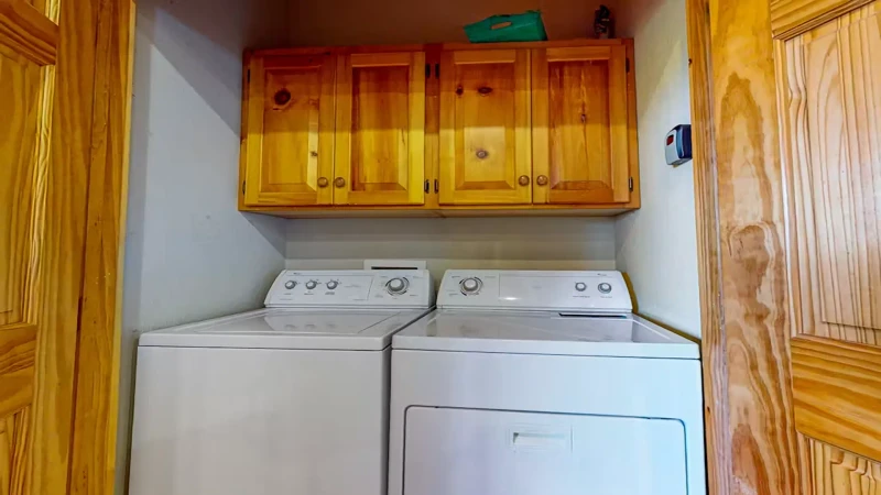 Cabin Rentals very own washer and dryer.
