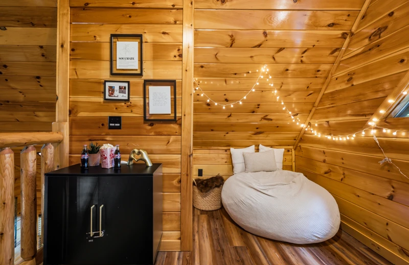 a loft made for yoga, movies, and quiet moments.