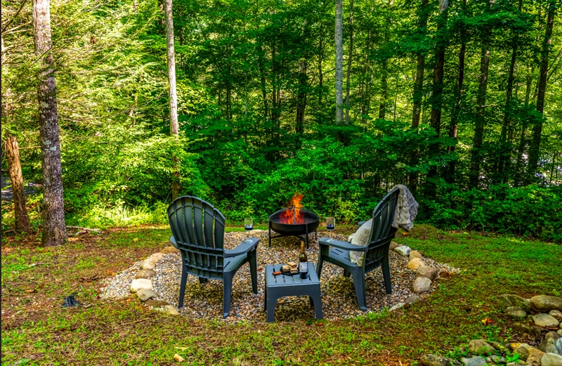 your private firepit surrounded by the beauty of tennessee.
