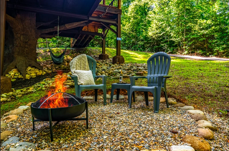 your private firepit surrounded by the beauty of tennessee.