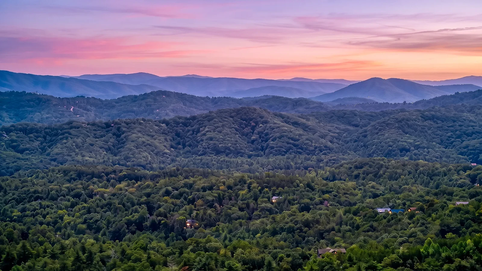 Views of the scenic Smoky Mountains from your rental cabin's porches.