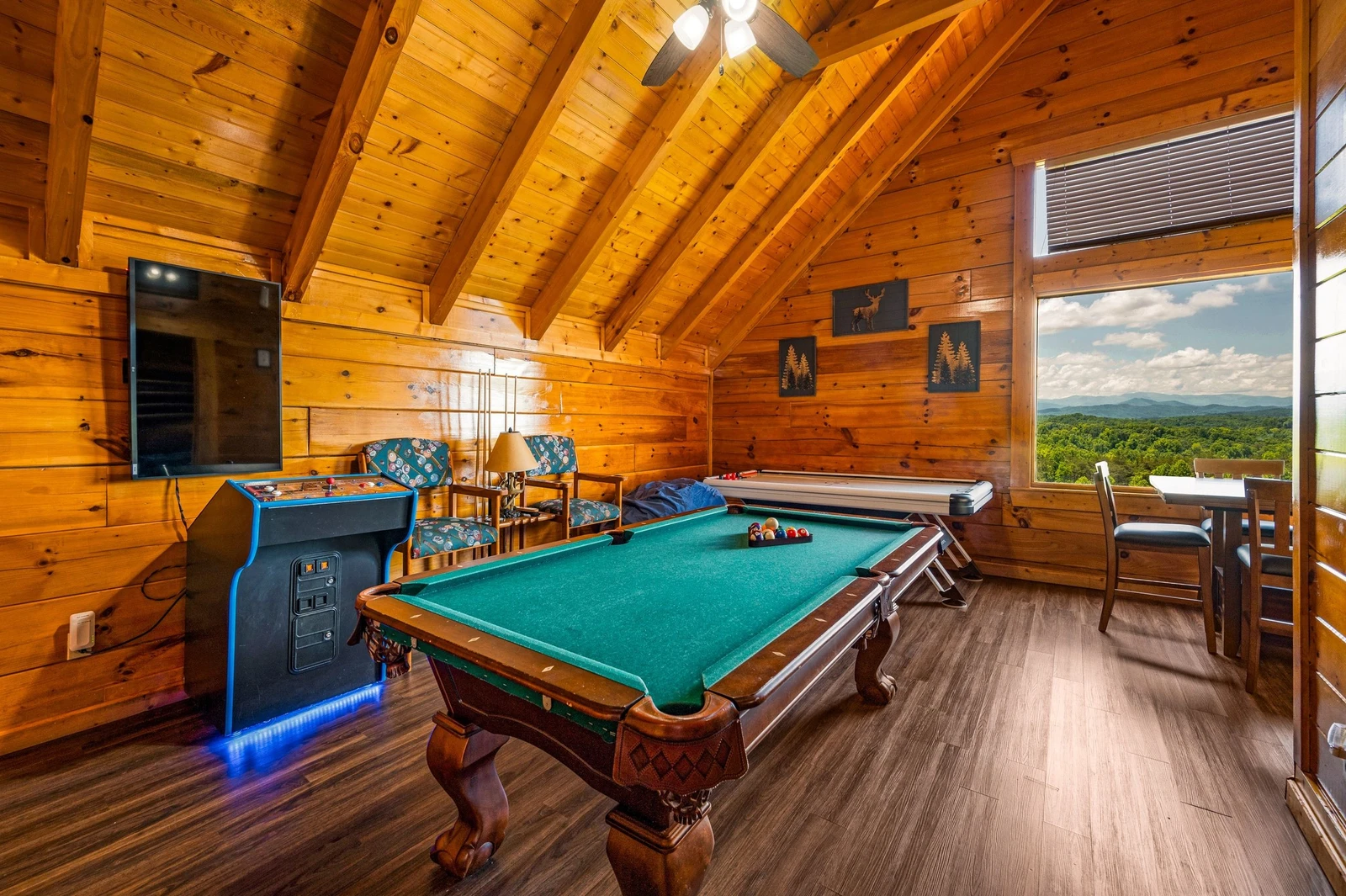 Game room with a view