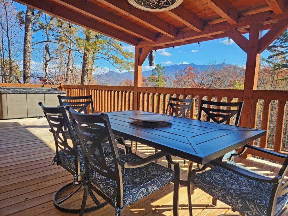 Covered Deck and Mountain View
